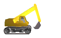 An excavator digging